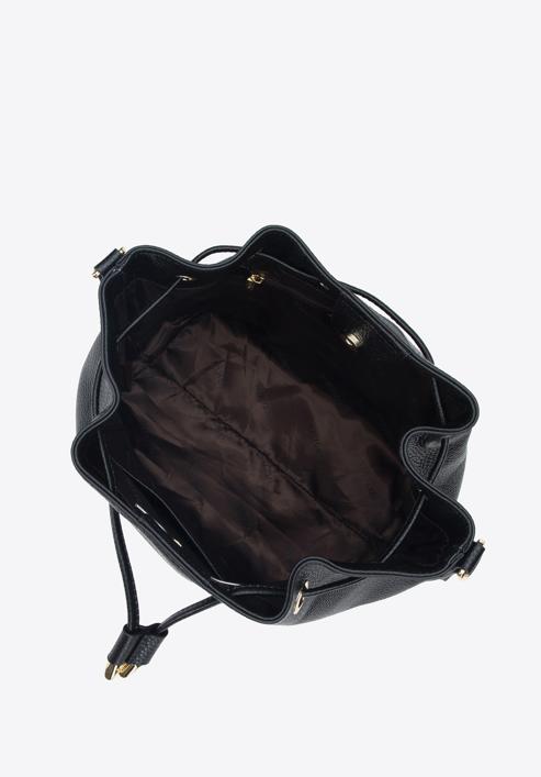 Leather hobo bag, black, 95-4E-622-4, Photo 3