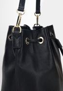 Leather hobo bag, black, 95-4E-622-4, Photo 4
