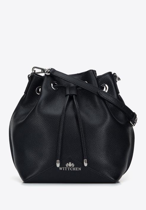 Small leather hobo bag, black, 95-4E-621-3, Photo 1