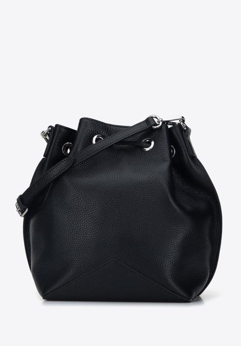 Small leather hobo bag, black, 95-4E-621-3, Photo 2