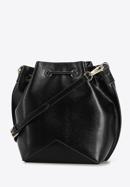 Small leather hobo bag, black-gold, 95-4E-621-11, Photo 2