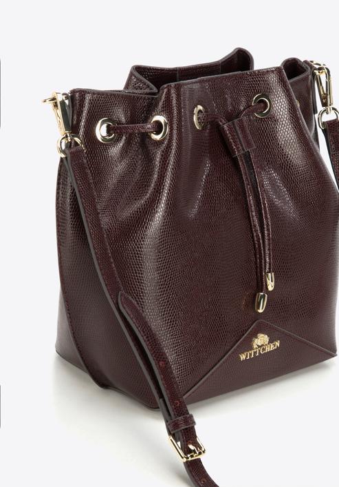 Small leather hobo bag, dark brown, 95-4E-621-3, Photo 4