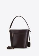 Leather plaited hobo bag, brown, 93-4E-301-1, Photo 2