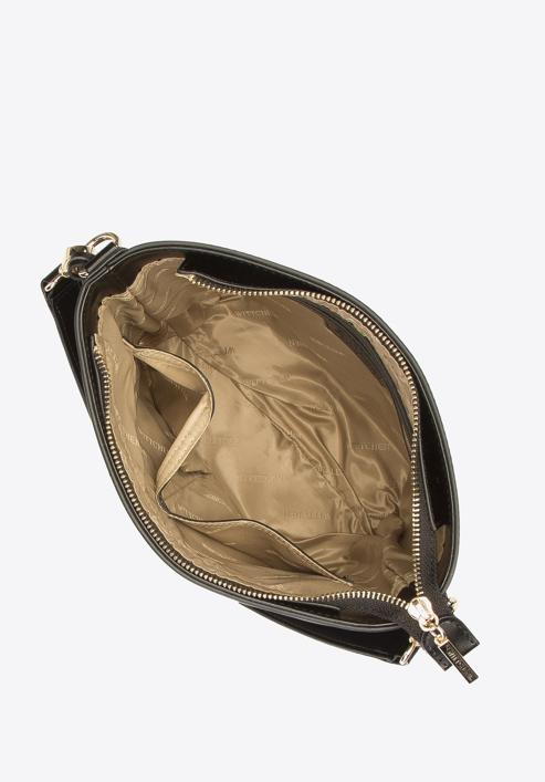 Leather plaited hobo bag, black, 93-4E-301-1, Photo 3