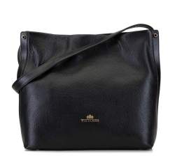 Leather hobo bag, black, 92-4E-311-1, Photo 1
