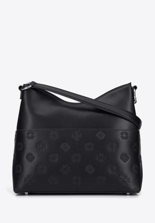 Leather monogram hobo bag, black, 95-4E-636-1, Photo 1