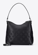 Leather monogram hobo bag, black, 95-4E-636-3, Photo 3