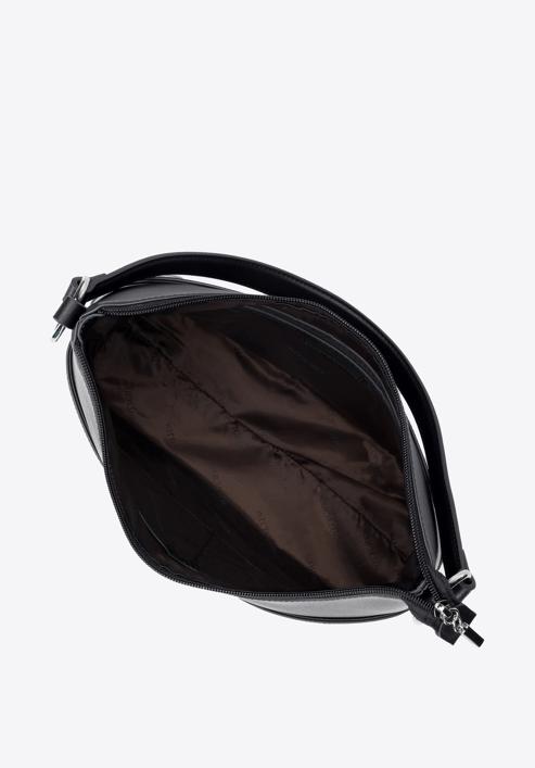 Leather monogram hobo bag, black, 95-4E-636-3, Photo 4