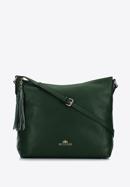 Women's leather hobo bag with tassel charm, green, 29-4E-008-40, Photo 1