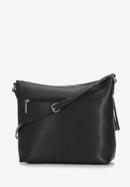 Women's leather hobo bag with tassel charm, black-silver, 29-4E-008-5, Photo 2