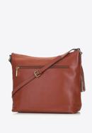 Women's leather hobo bag with tassel charm, cognac, 29-4E-008-5, Photo 2