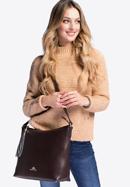 Women's leather hobo bag with tassel charm, brown, 29-4E-008-40, Photo 3