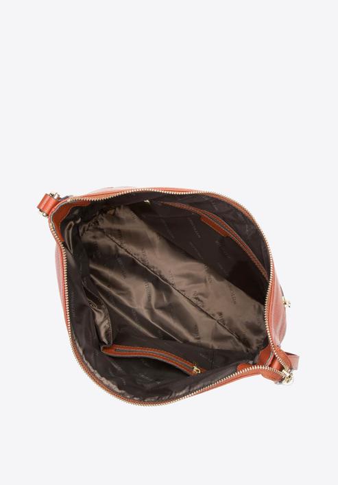 Women's leather hobo bag with tassel charm, cognac, 29-4E-008-40, Photo 4