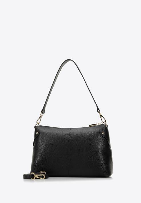 Leather hobo bag, black, 98-4E-606-9, Photo 2