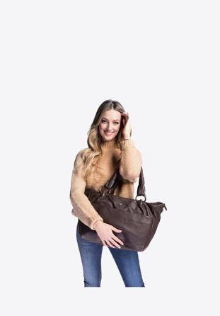 Women's shopper bag, brown, 91-4E-313-4, Photo 1