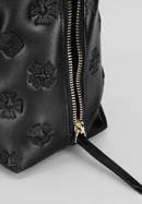 Large leather hobo bag with the embossed monograms, black, 92-4E-697-9, Photo 4