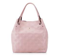 Leather monogram hobo bag, pink, 92-4E-695-P, Photo 1