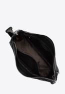 Leather hobo bag with decorative chain strap, black-silver, 98-4E-615-0G, Photo 3