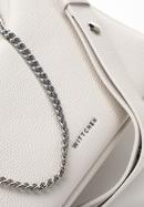 Leather hobo bag with decorative chain strap, cream-silver, 98-4E-615-0G, Photo 4