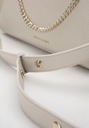 Leather hobo bag with decorative chain strap, cream-gold, 98-4E-615-0G, Photo 5