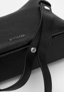 Leather hobo bag with decorative chain strap, black-silver, 98-4E-615-0G, Photo 5