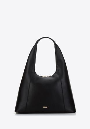 Faux leather hobo bag, black, 97-4Y-511-1, Photo 1