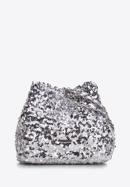 Torebka worek z cekinami na łańcuszku, srebrny, 98-4Y-024-X, Zdjęcie 1