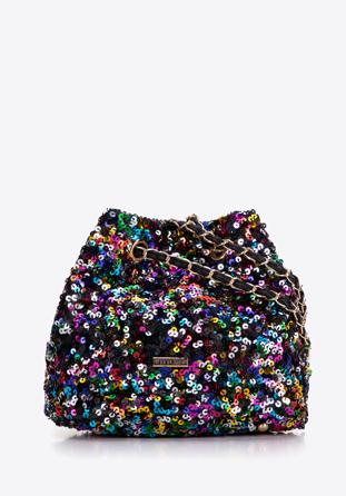 Sequin hobo bag on chain, multicoloured, 98-4Y-024-X, Photo 1