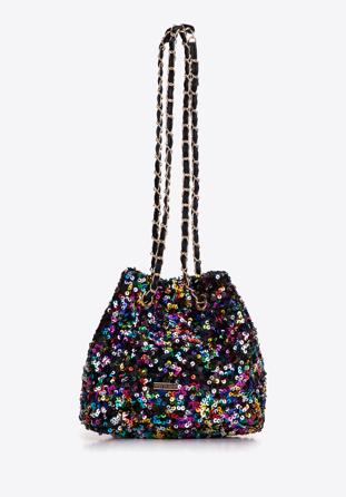 Sequin hobo bag on chain, multicoloured, 98-4Y-024-X, Photo 1