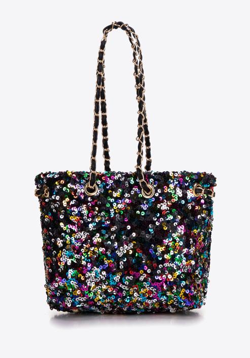Sequin hobo bag on chain, multicoloured, 98-4Y-024-1, Photo 4