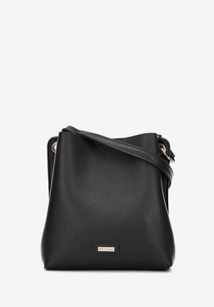 Faux leather hobo bag, black, 97-4Y-239-1, Photo 1