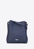 Faux leather hobo bag, navy blue, 97-4Y-239-1, Photo 1