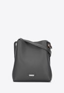 Faux leather hobo bag, dark grey, 97-4Y-239-4, Photo 1