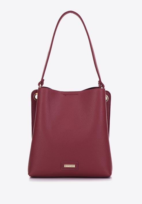 Faux leather hobo bag, dar red, 97-4Y-239-8, Photo 3