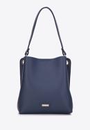 Faux leather hobo bag, navy blue, 97-4Y-239-1, Photo 3