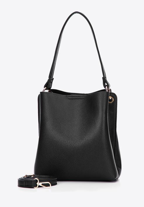 Faux leather hobo bag, black, 97-4Y-239-7, Photo 4
