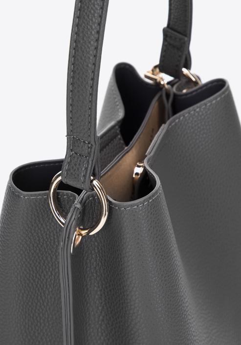 Faux leather hobo bag, dark grey, 97-4Y-239-4, Photo 6