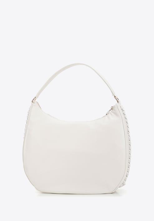 Faux leather hobo bag with interwoven chain detail, cream, 98-4Y-514-1, Photo 2