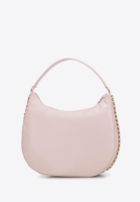 Faux leather hobo bag with interwoven chain detail, pink, 98-4Y-514-1, Photo 2