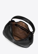 Faux leather hobo bag with interwoven chain detail, black, 98-4Y-514-1, Photo 3