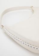 Faux leather hobo bag with interwoven chain detail, cream, 98-4Y-514-1, Photo 4