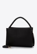 Faux leather tote bag with braided handle, black, 97-4Y-515-4, Photo 2