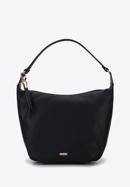 Faux leather hobo bag with a tassel detail, black, 95-4Y-506-9, Photo 1