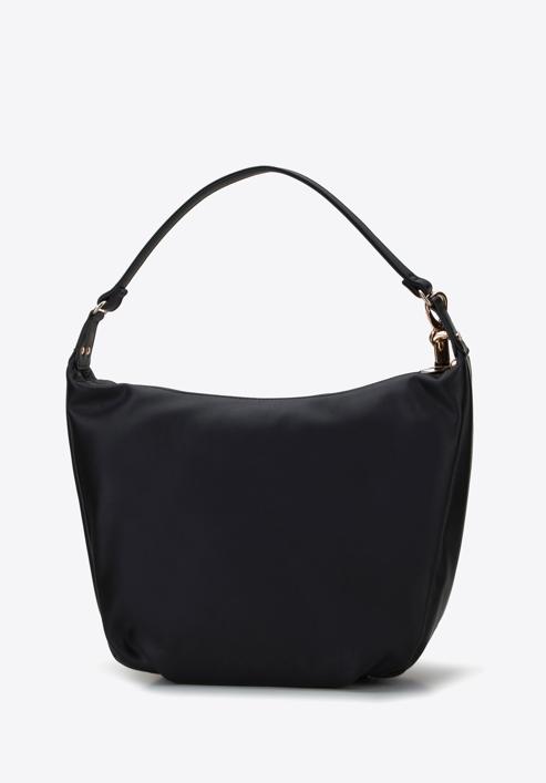 Faux leather hobo bag with a tassel detail, black, 95-4Y-506-1, Photo 2