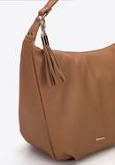 Faux leather hobo bag with a tassel detail, light brown, 95-4Y-506-9, Photo 4