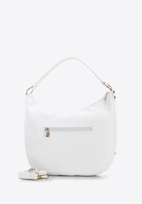 Faux leather studded hobo bag, white, 96-4Y-626-0, Photo 2