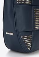 Faux leather studded hobo bag, navy blue, 96-4Y-626-0, Photo 4