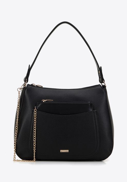Faux leather hobo bag, black, 98-4Y-511-1, Photo 3