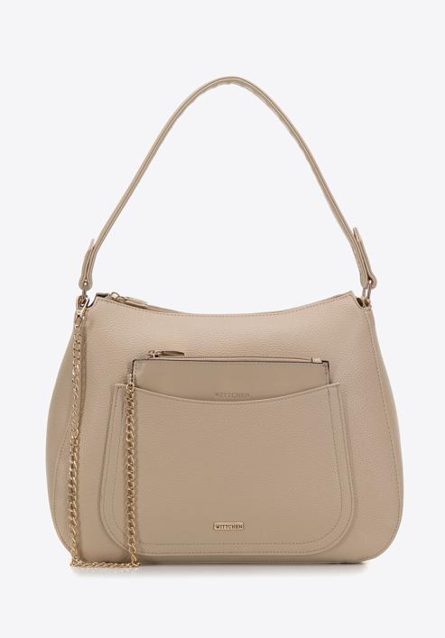 Faux leather hobo bag, beige, 98-4Y-511-1, Photo 3