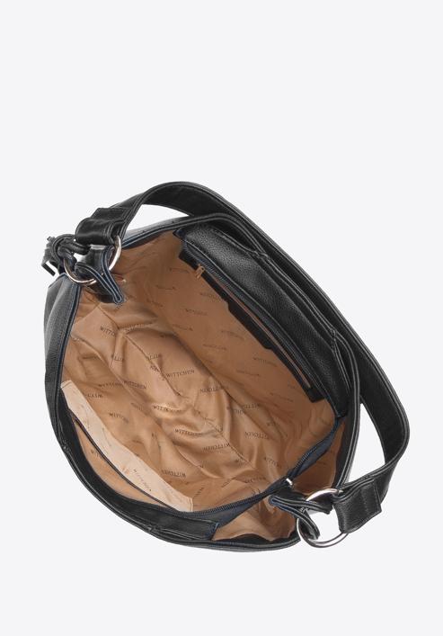Hobo bag with flap, black, 93-4Y-703-5, Photo 3